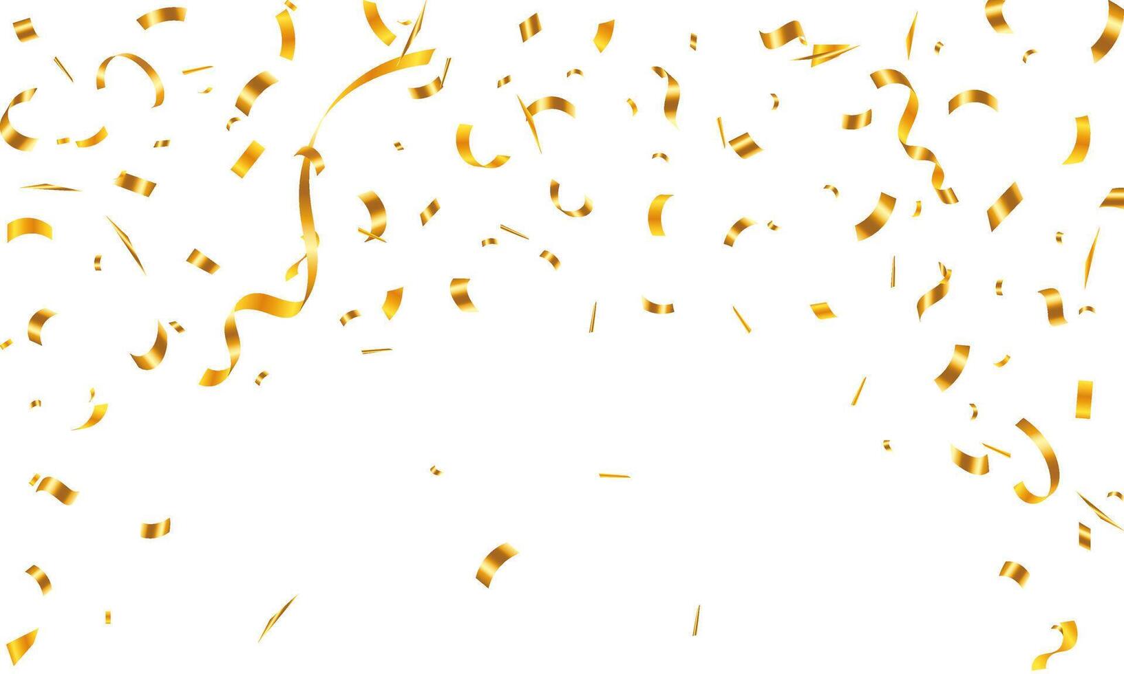 Falling shiny golden confetti isolated on white background. Can be used for celebration, Christmas, New Year, Carnival festivity, Holiday, National Holiday, etc. vector