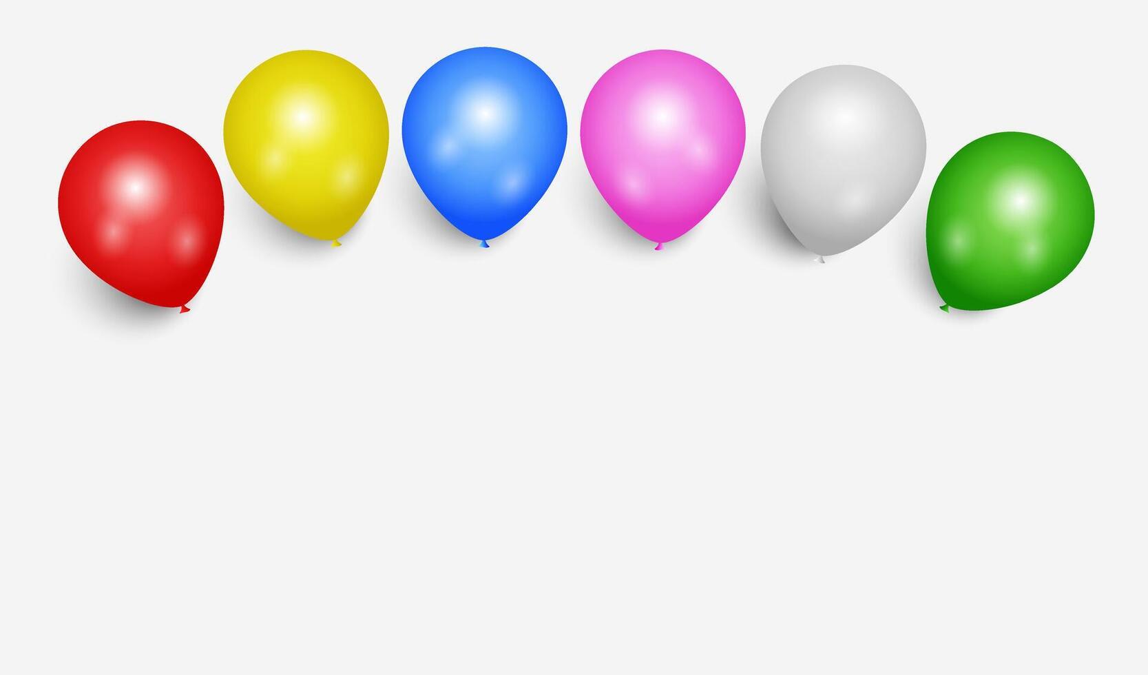Realistic isolated colorful balloons for template and invitation decoration on the transparent background. Concept of birthday and anniversary celebration vector