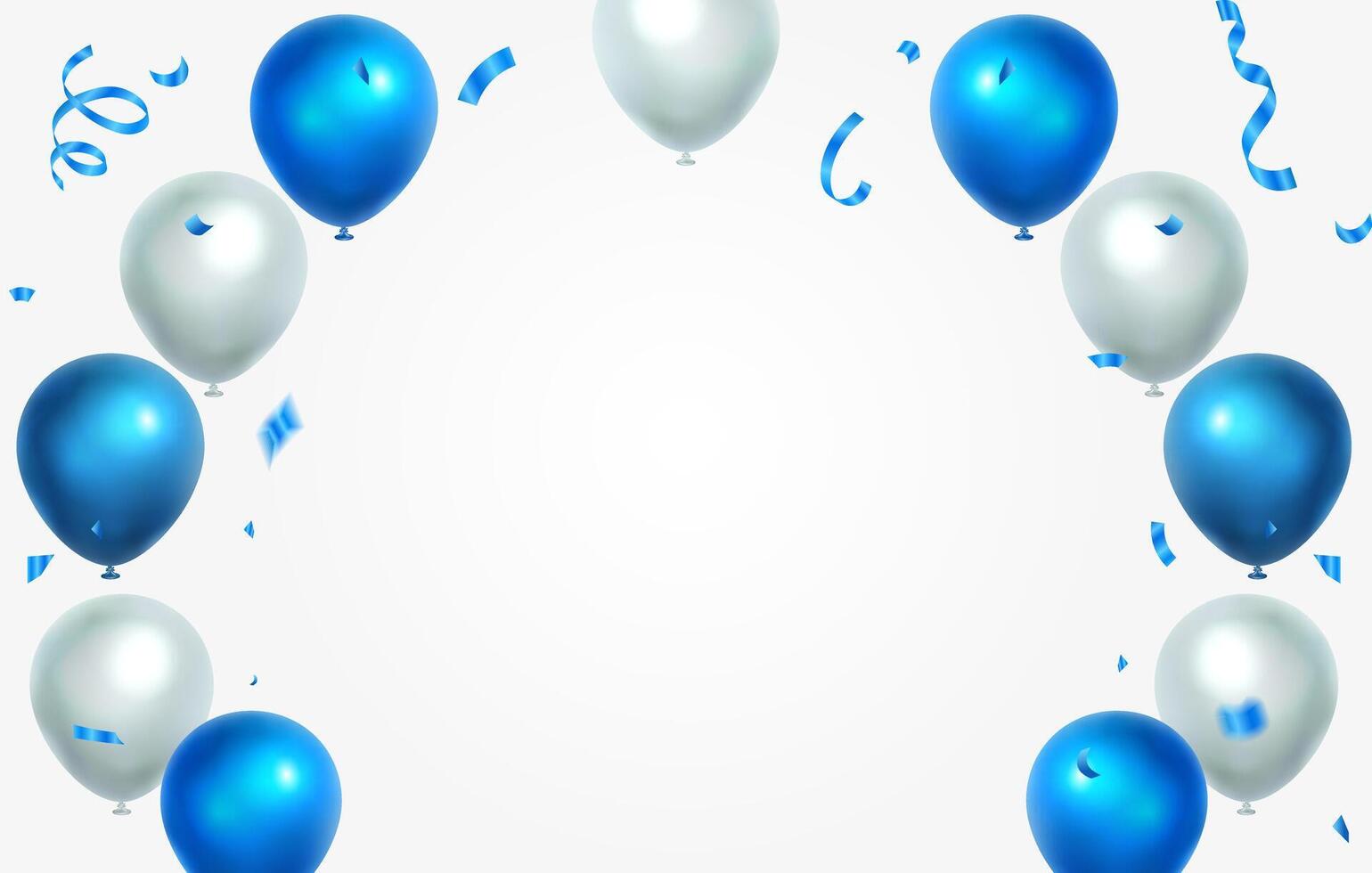 Balloons and ribbon confetti background vector