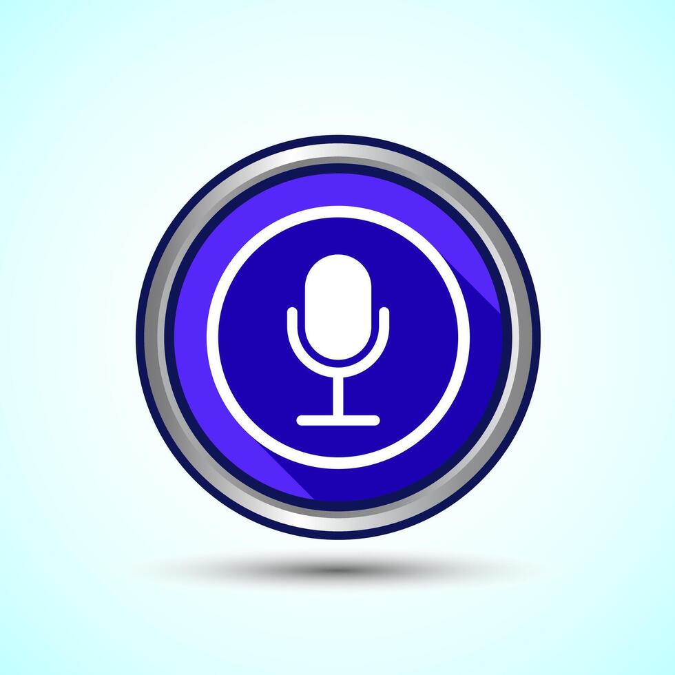 Podcast Icon Button Design Illustration Microphone Icon vector