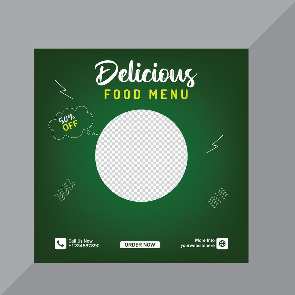 food social media promotion banner post templates vector