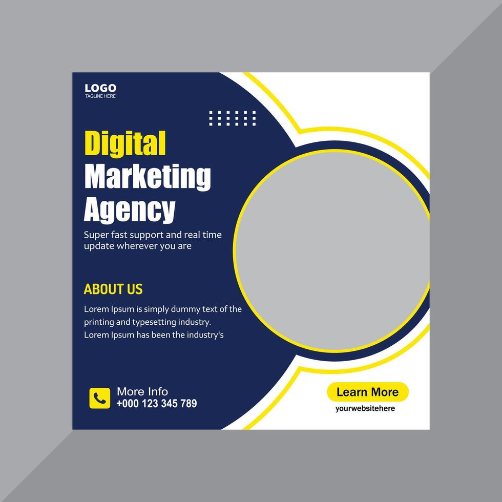 Digital marketing agency and corporate social media post template vector