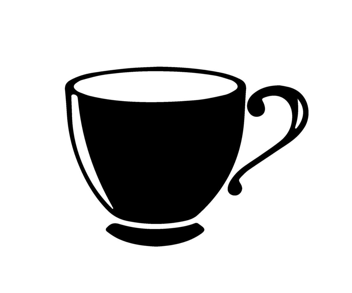 Black and White Cup Illustration vector