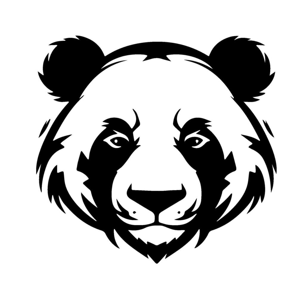 Panda Head Tribal Illustration vector