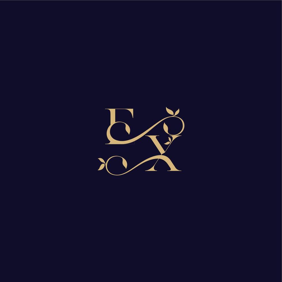 wedding initial EX organic and elegant concept beauty leaf monogram logo letter vector
