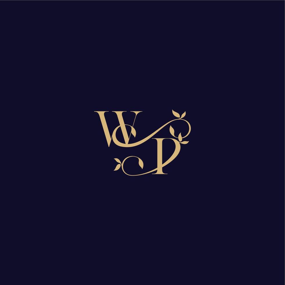 organic and elegant concept WP beauty leaf monogram logo letter wedding initial vector