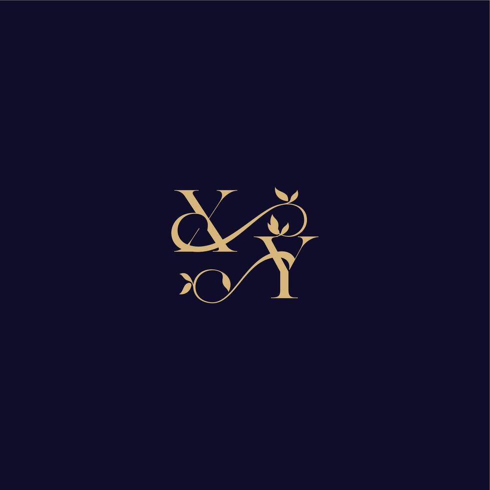 XY letter organic and elegant concept wedding initial beauty leaf monogram logo vector