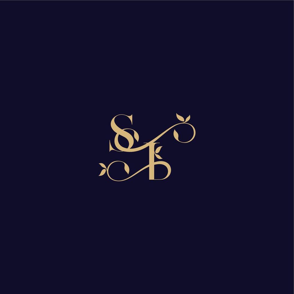 beauty leaf monogram logo organic and elegant concept SI wedding initial letter vector