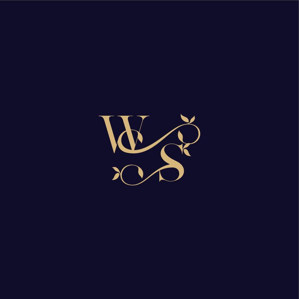 organic and elegant concept WS beauty leaf monogram logo letter wedding initial vector