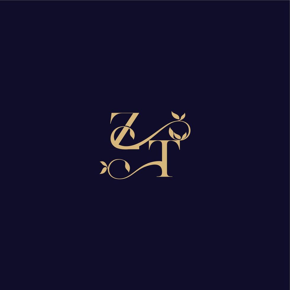 ZT letter organic and elegant concept wedding initial beauty leaf monogram logo vector