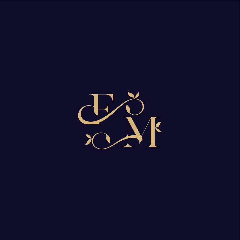 wedding initial FM organic and elegant concept beauty leaf monogram logo letter vector