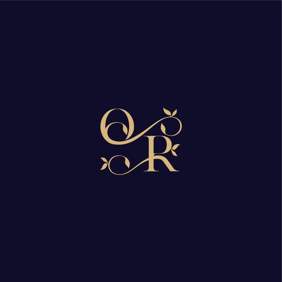 beauty leaf monogram logo organic and elegant concept OR wedding initial letter vector