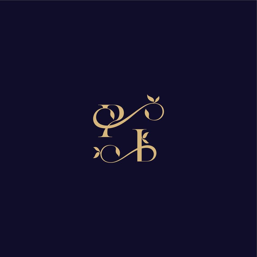 beauty leaf monogram logo organic and elegant concept PI wedding initial letter vector