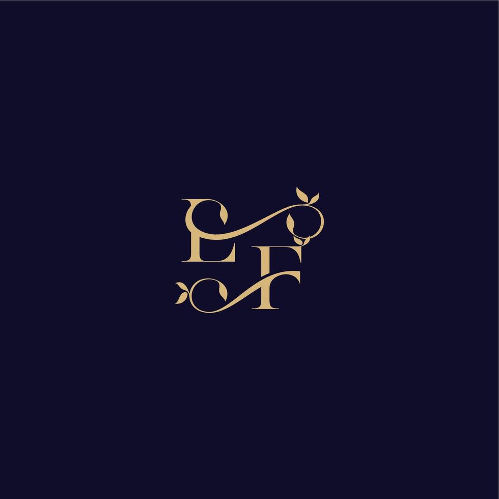 beauty leaf monogram logo organic and elegant concept LF wedding initial letter vector