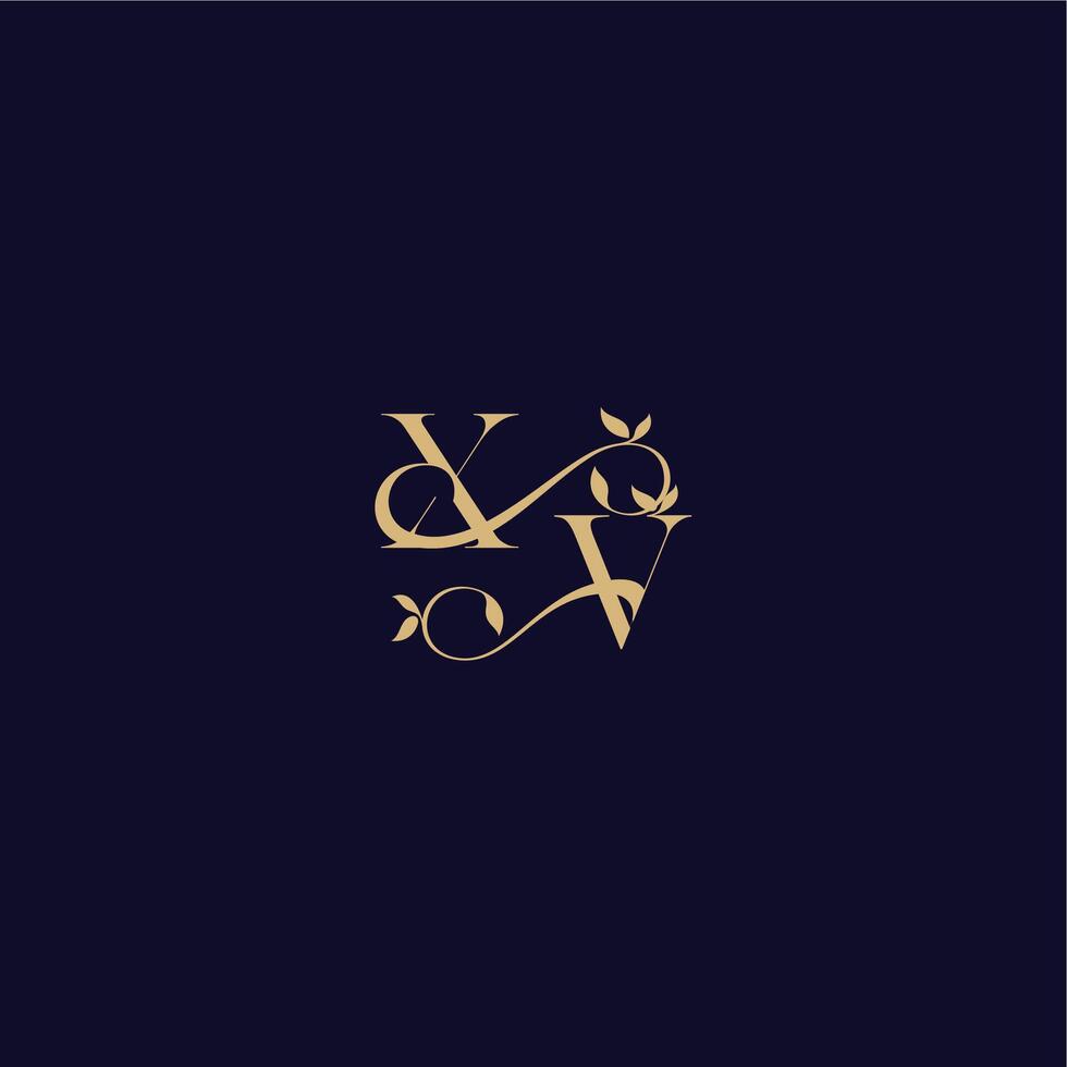 XV letter organic and elegant concept wedding initial beauty leaf monogram logo vector