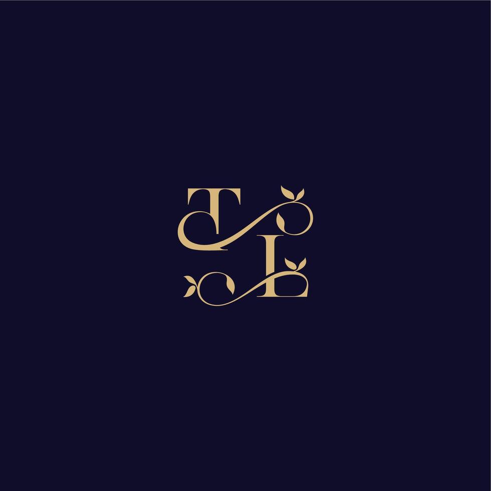 beauty leaf monogram logo organic and elegant concept TL wedding initial letter vector