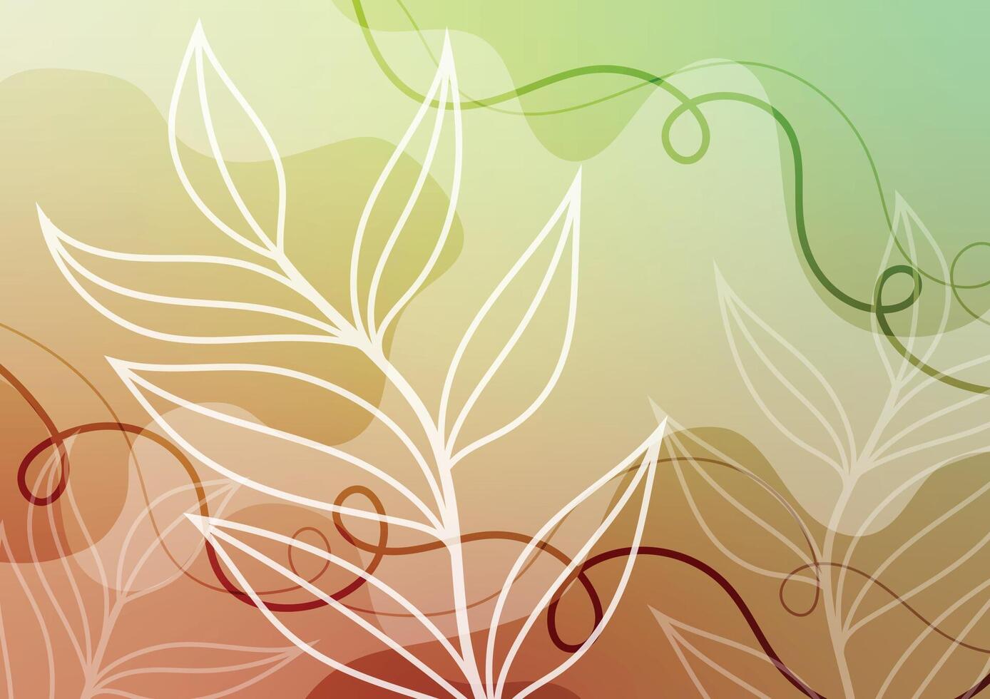 Brown tropical green natural art leaf background vector