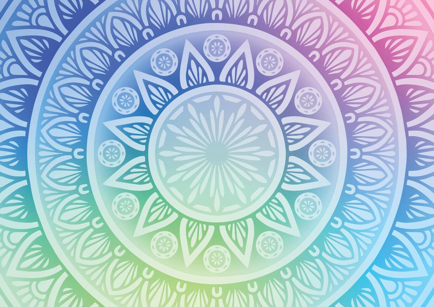 Mandala soft blue geometric beautiful background vector