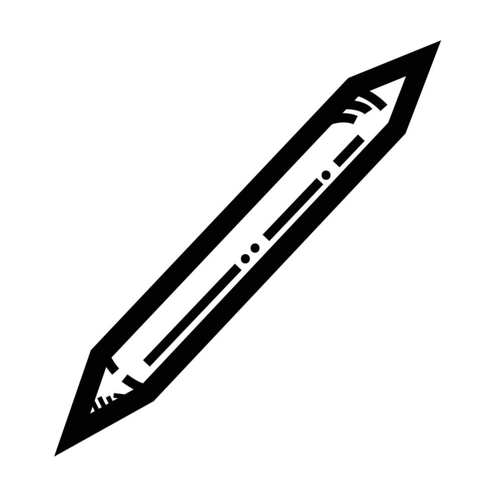 Paper stump or graphite pencil blender tool stationary icon illustration isolated on square white background. Simple flat outlined cartoon art styled drawing. vector