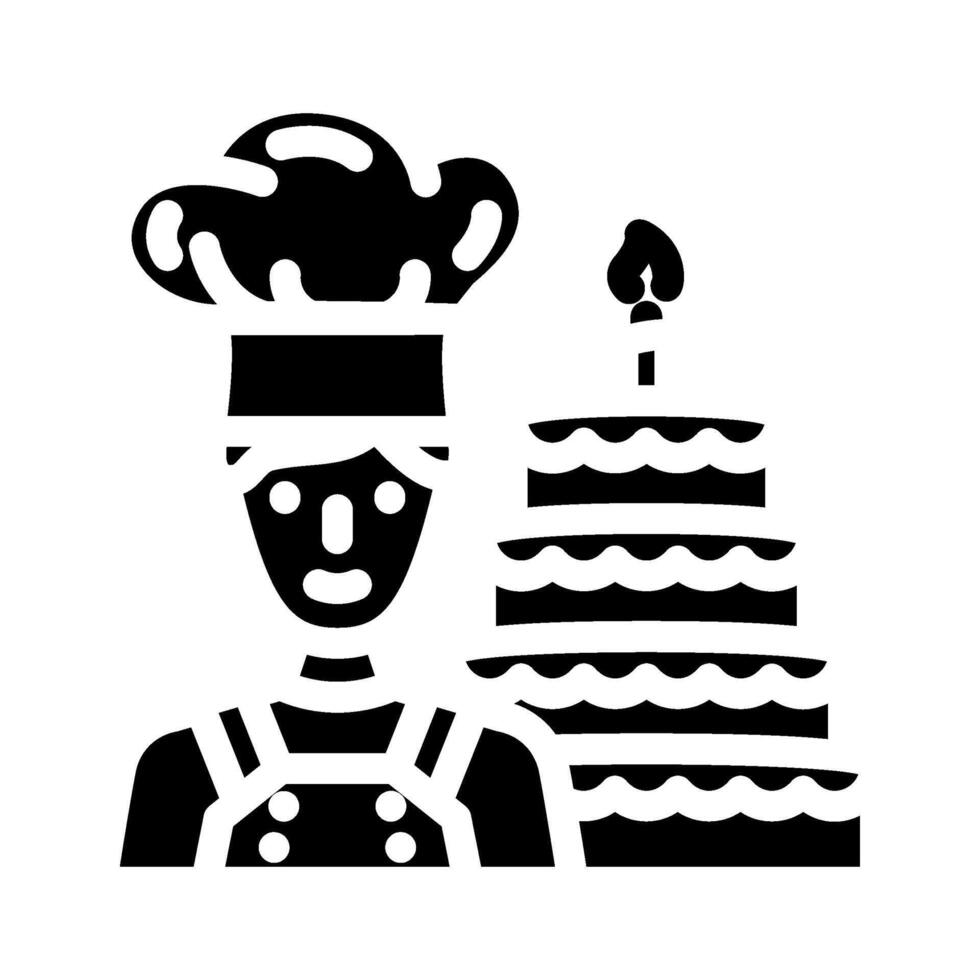 pastry chef restaurant glyph icon illustration vector