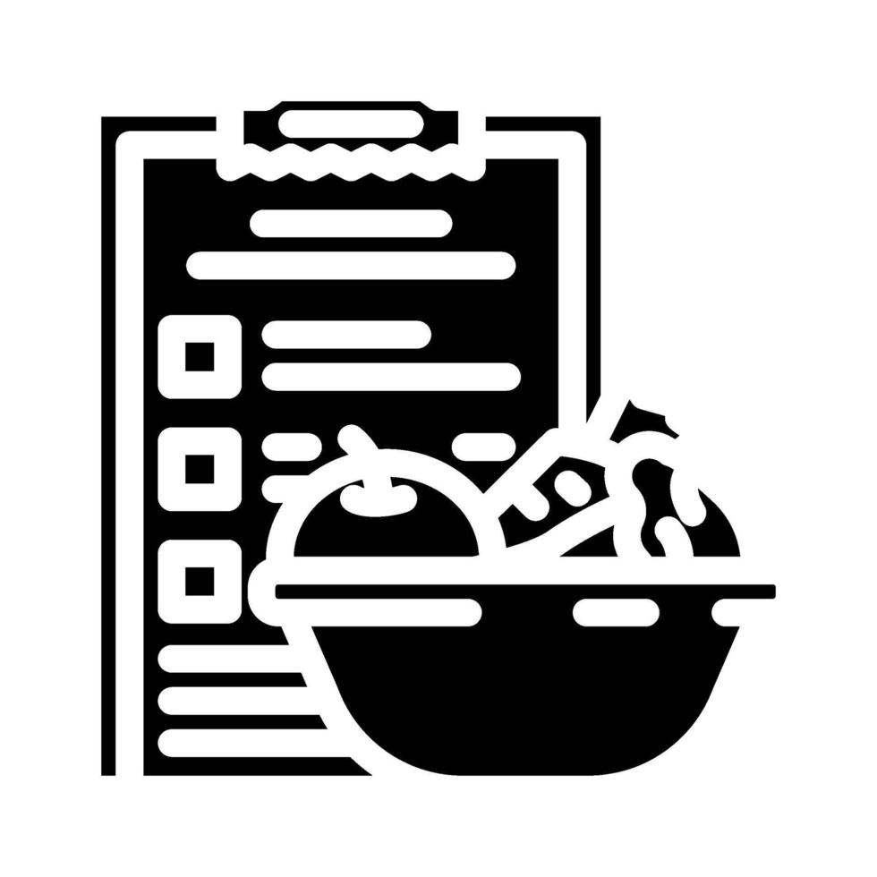 menu planning restaurant chef glyph icon illustration vector
