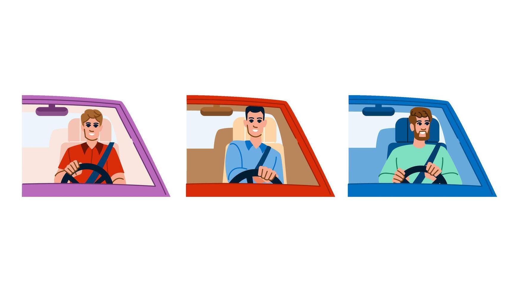 drive driving car man vector