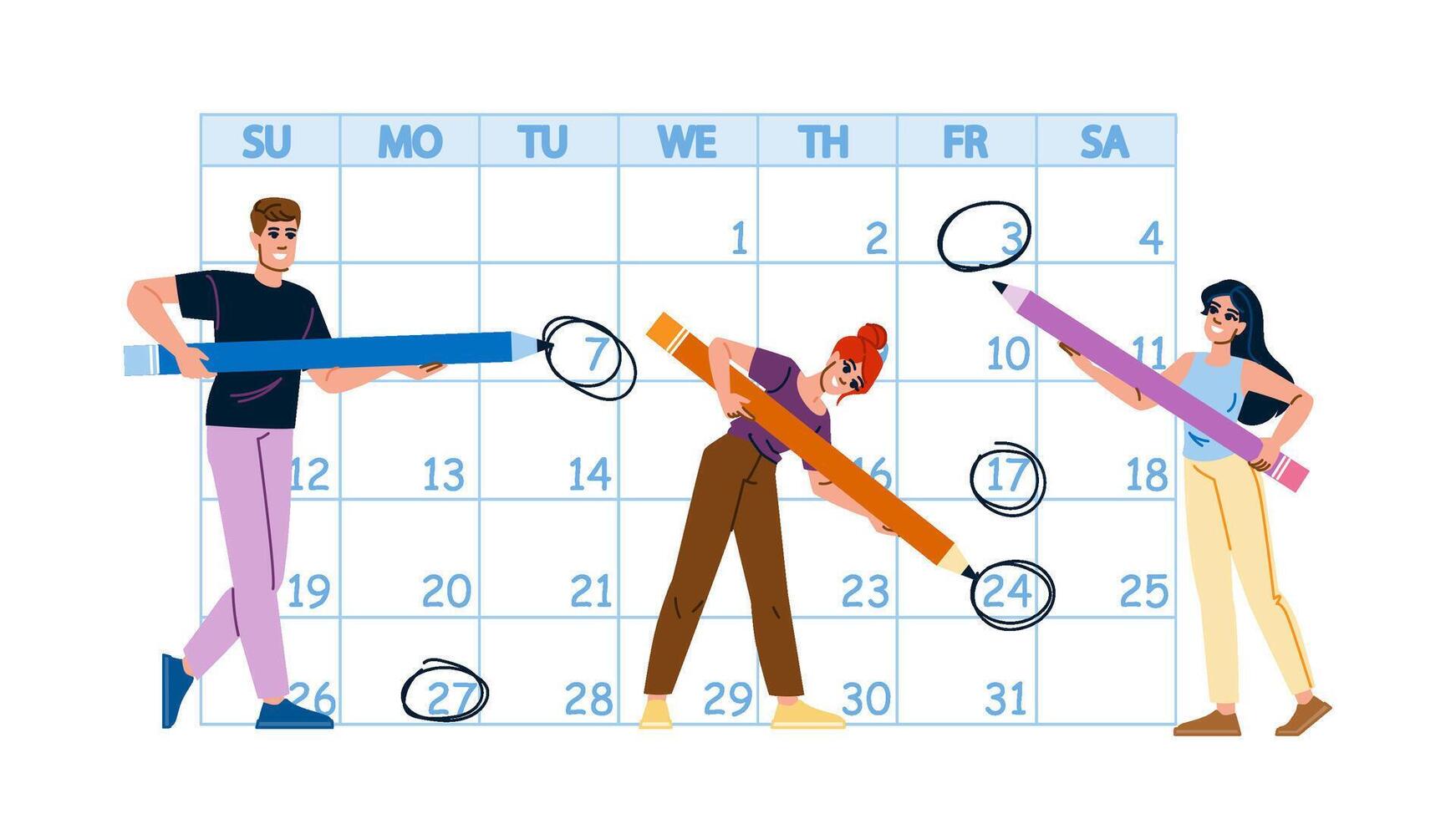 task digital calendar vector