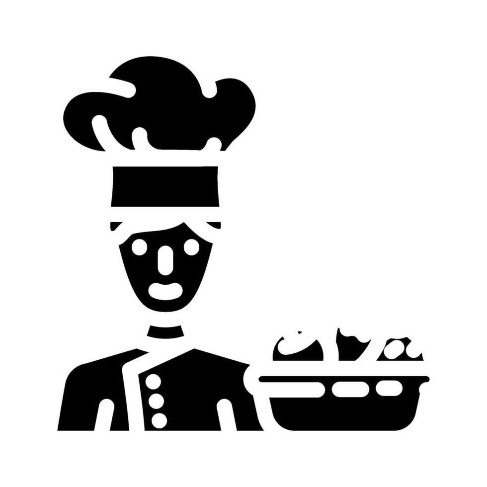 vegetarian chef restaurant glyph icon illustration vector