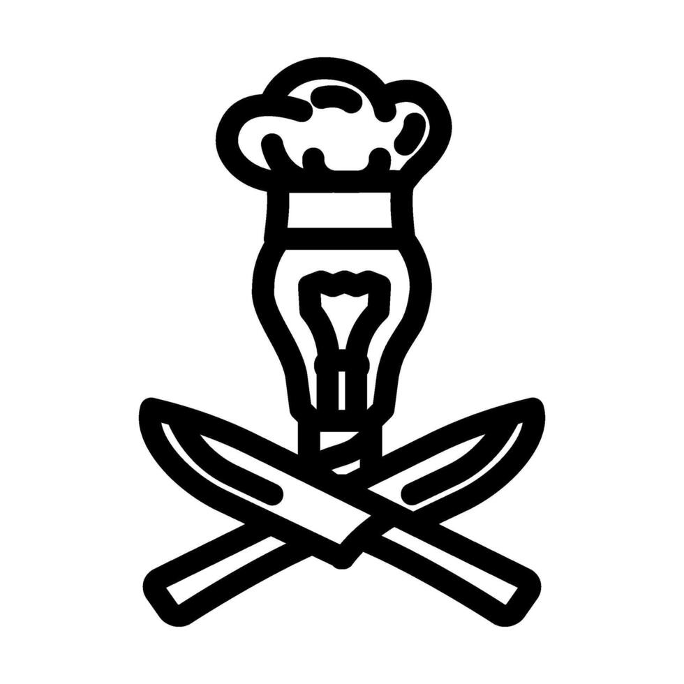 culinary creativity restaurant chef line icon illustration vector