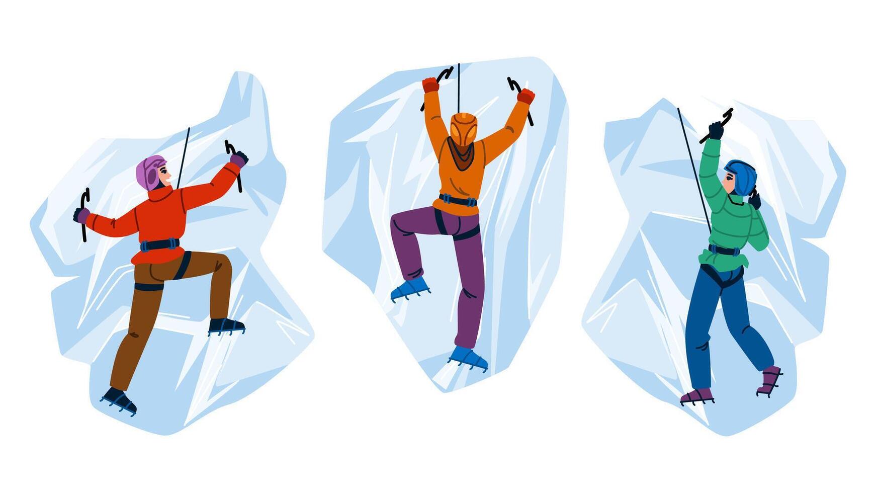 winter ice climbing vector