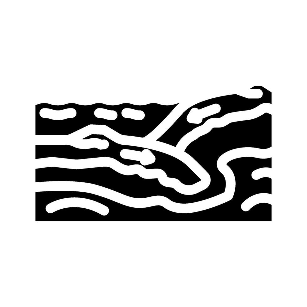 plate tectonics unsolved mystery glyph icon illustration vector