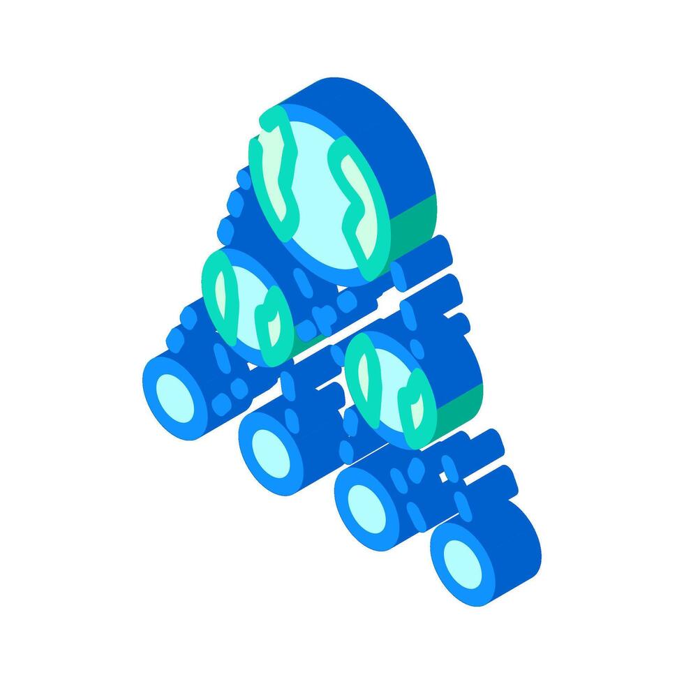 the existence of parallel universes isometric icon illustration vector
