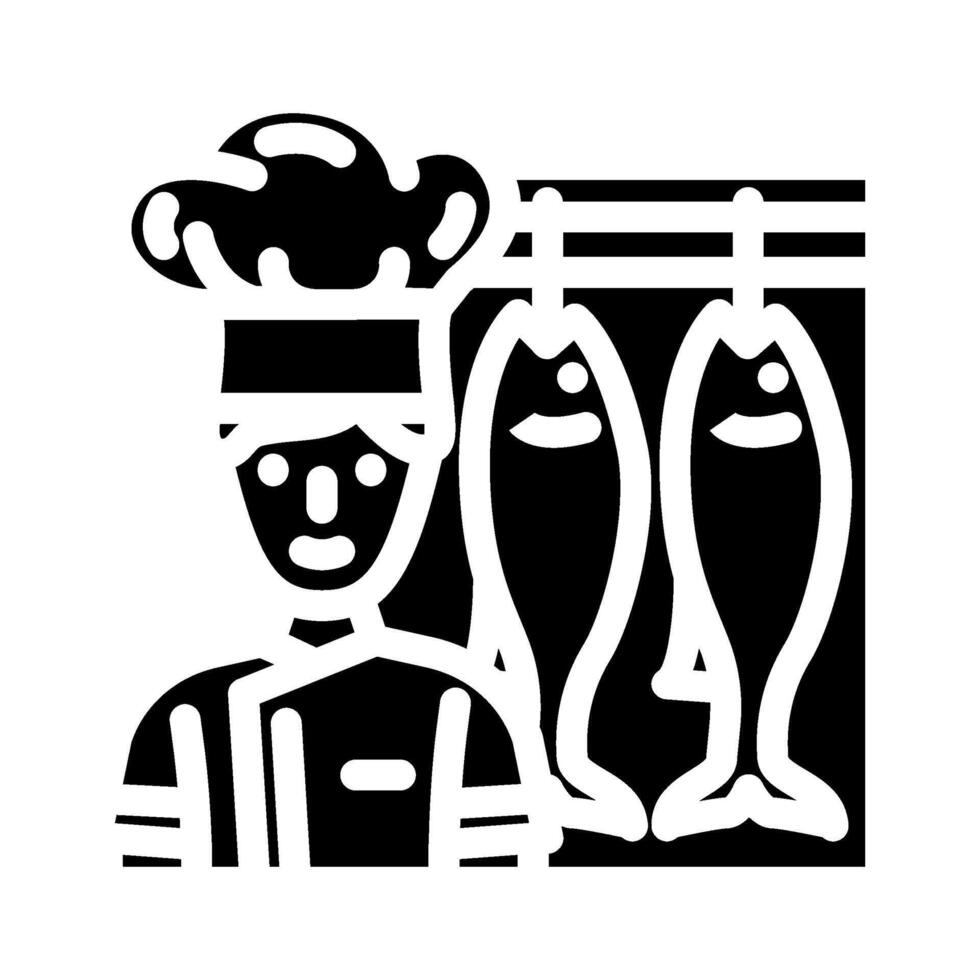 seafood chef restaurant glyph icon illustration vector