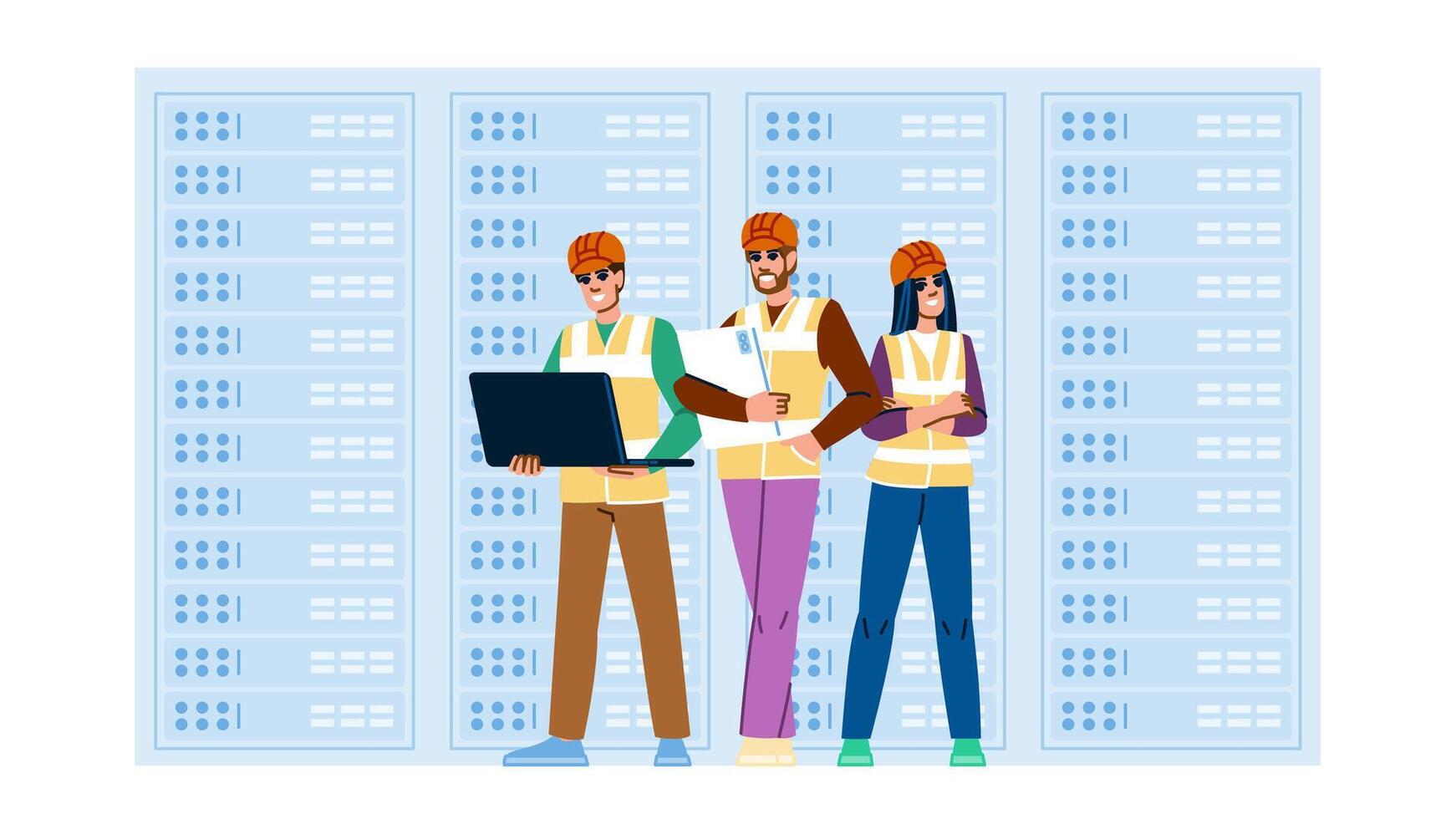 virtualization technical team data center vector