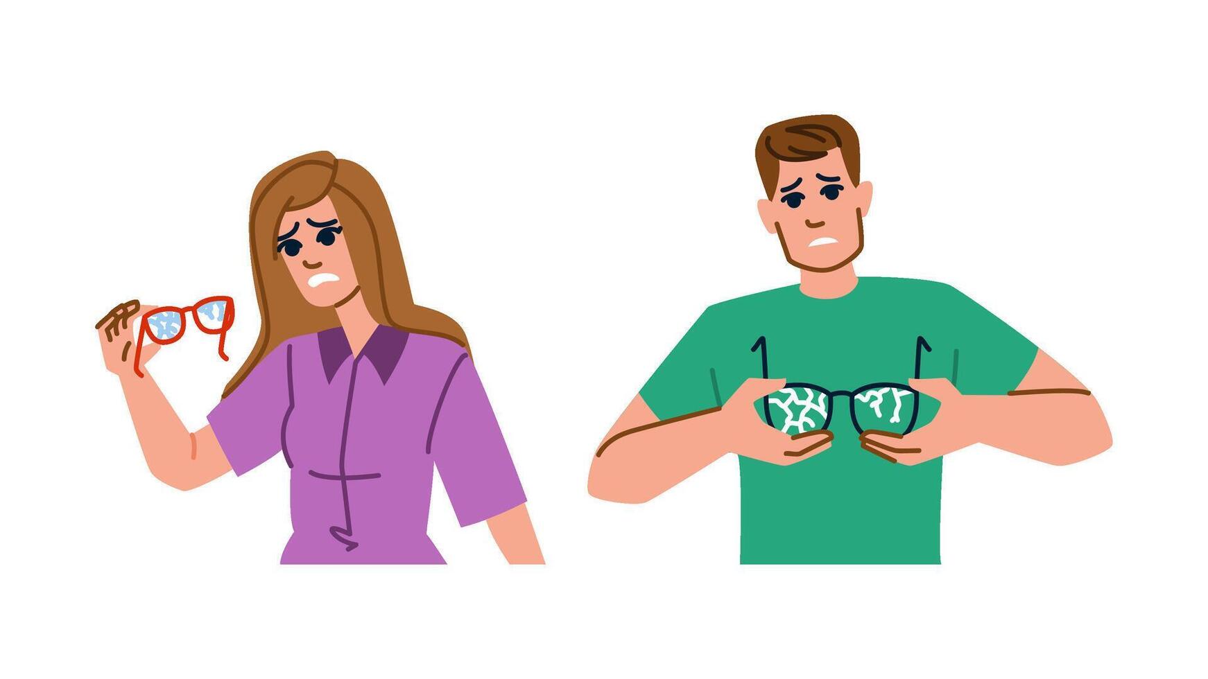 crack broken glasses vector