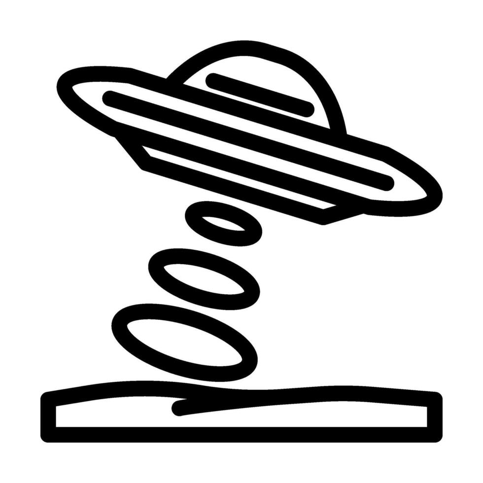 OVNI no resuelto misterio línea icono ilustración vector