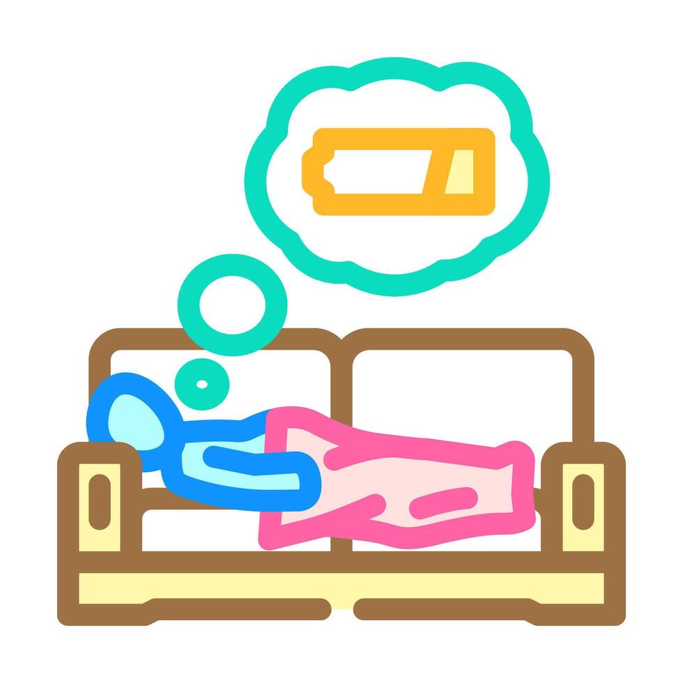 physical inactivity obesity overweight color icon illustration vector