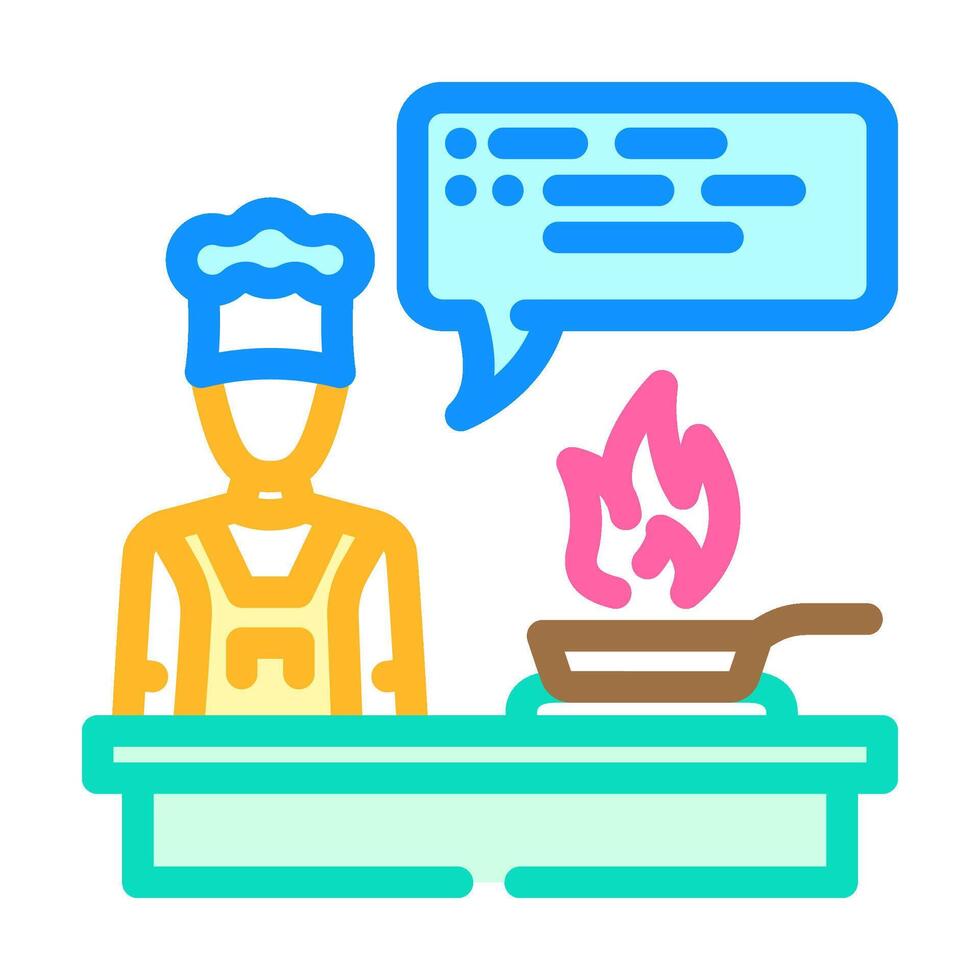 cooking classes restaurant chef color icon illustration vector