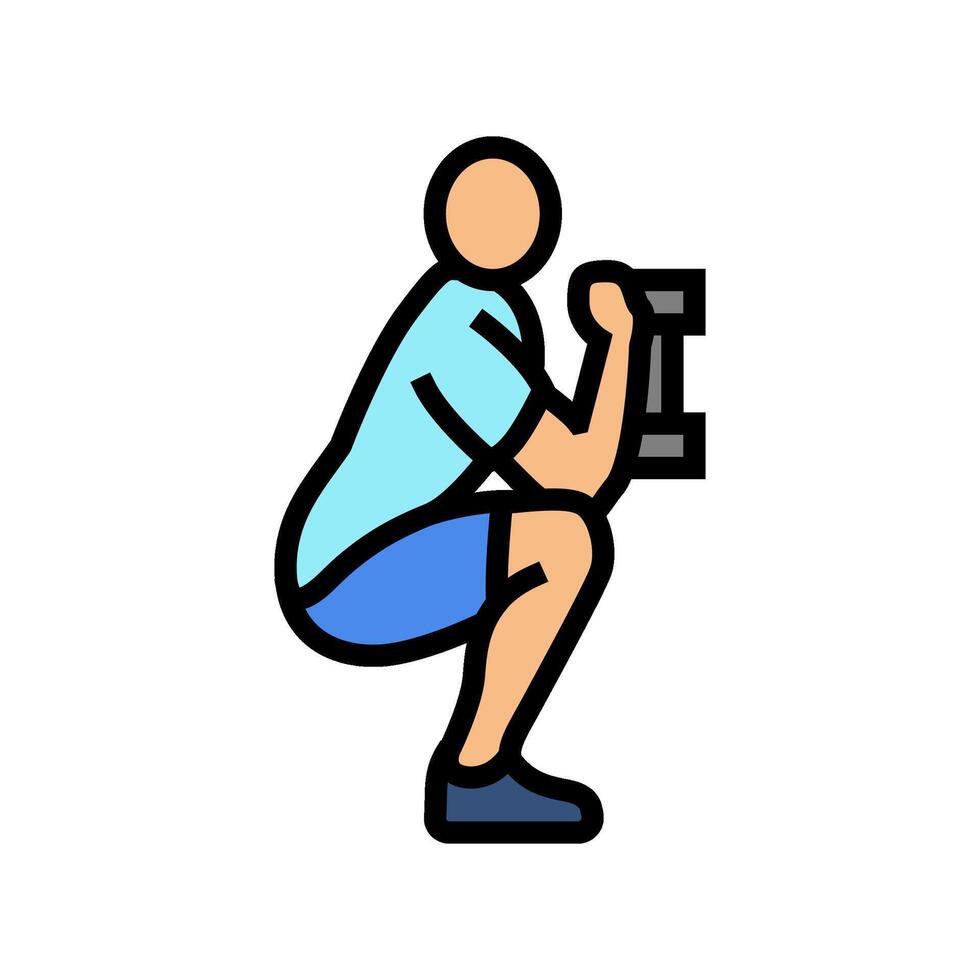 goblet squats fitness exercise leg color icon illustration vector