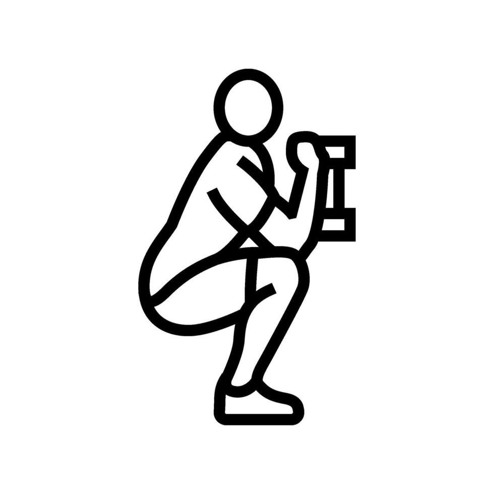 goblet squats fitness exercise leg line icon illustration vector