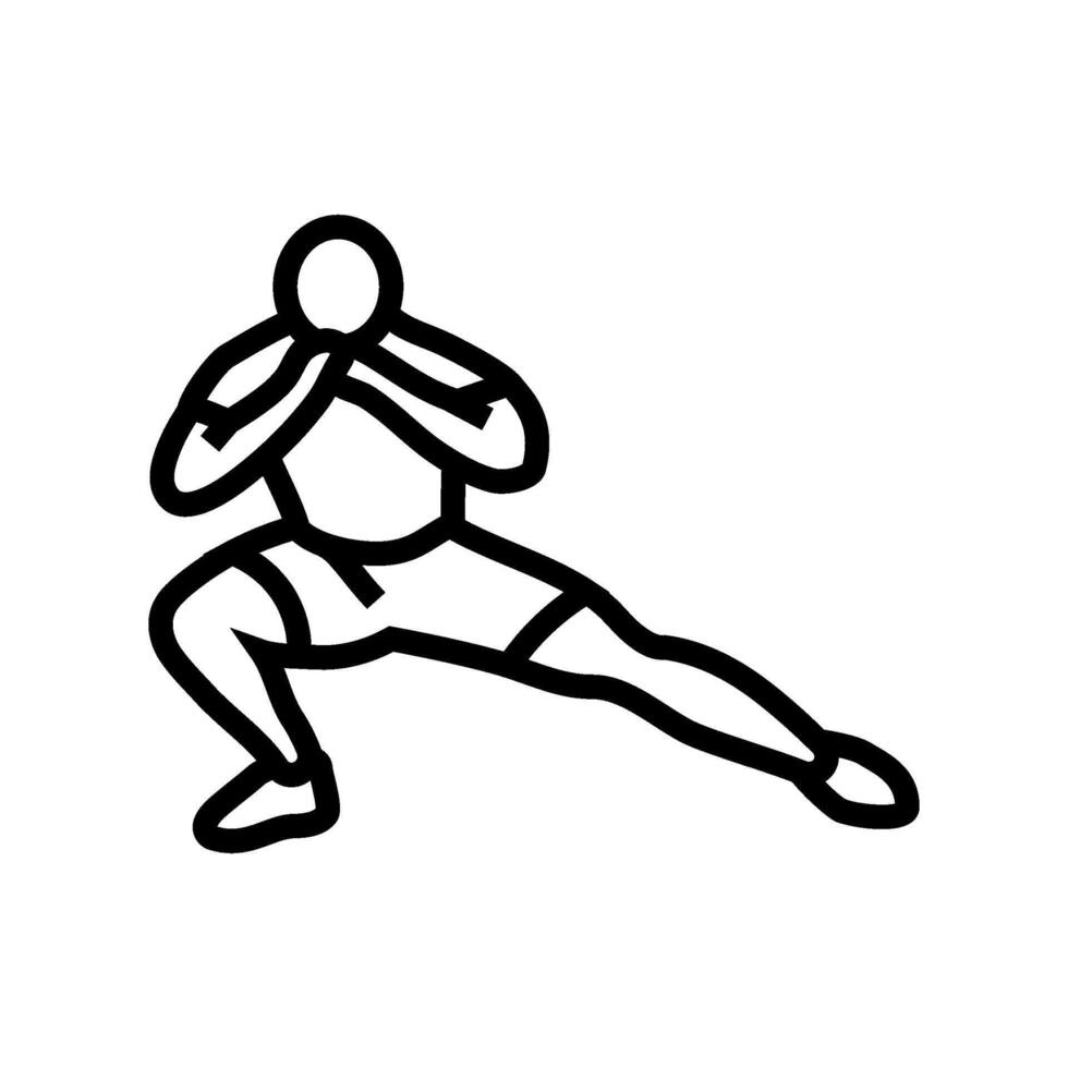 side lunges fitness exercise leg line icon illustration vector