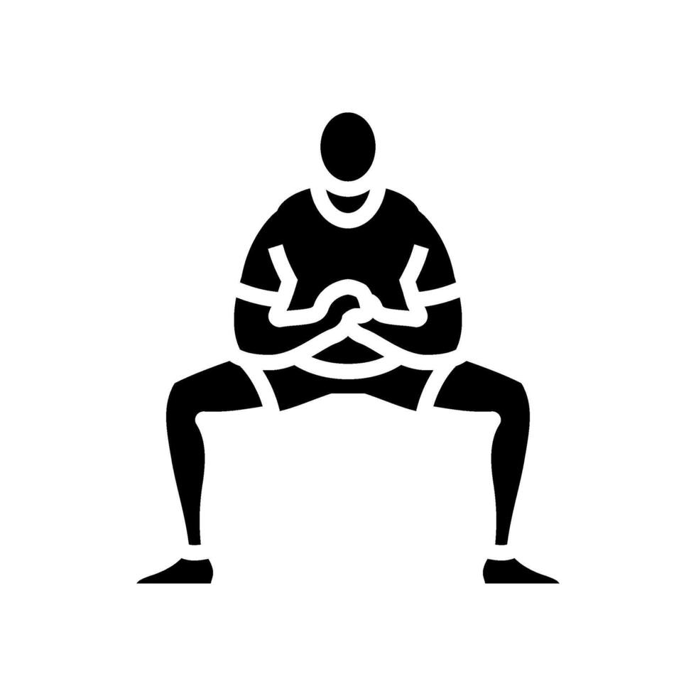sumo squats fitness exercise leg glyph icon illustration vector