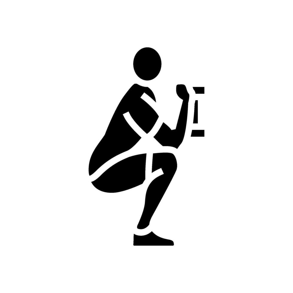goblet squats fitness exercise leg glyph icon illustration vector