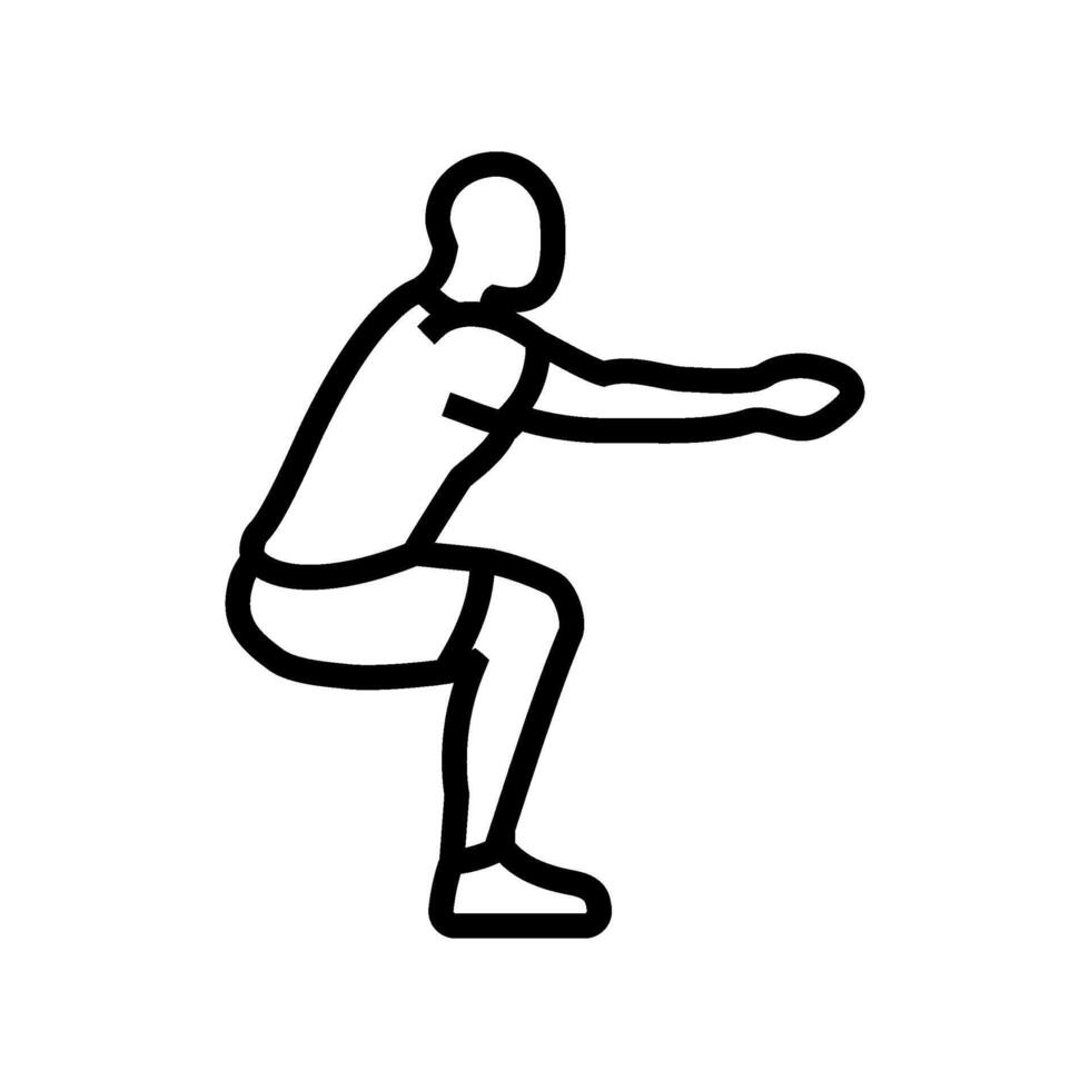 squats fitness exercise leg line icon illustration vector