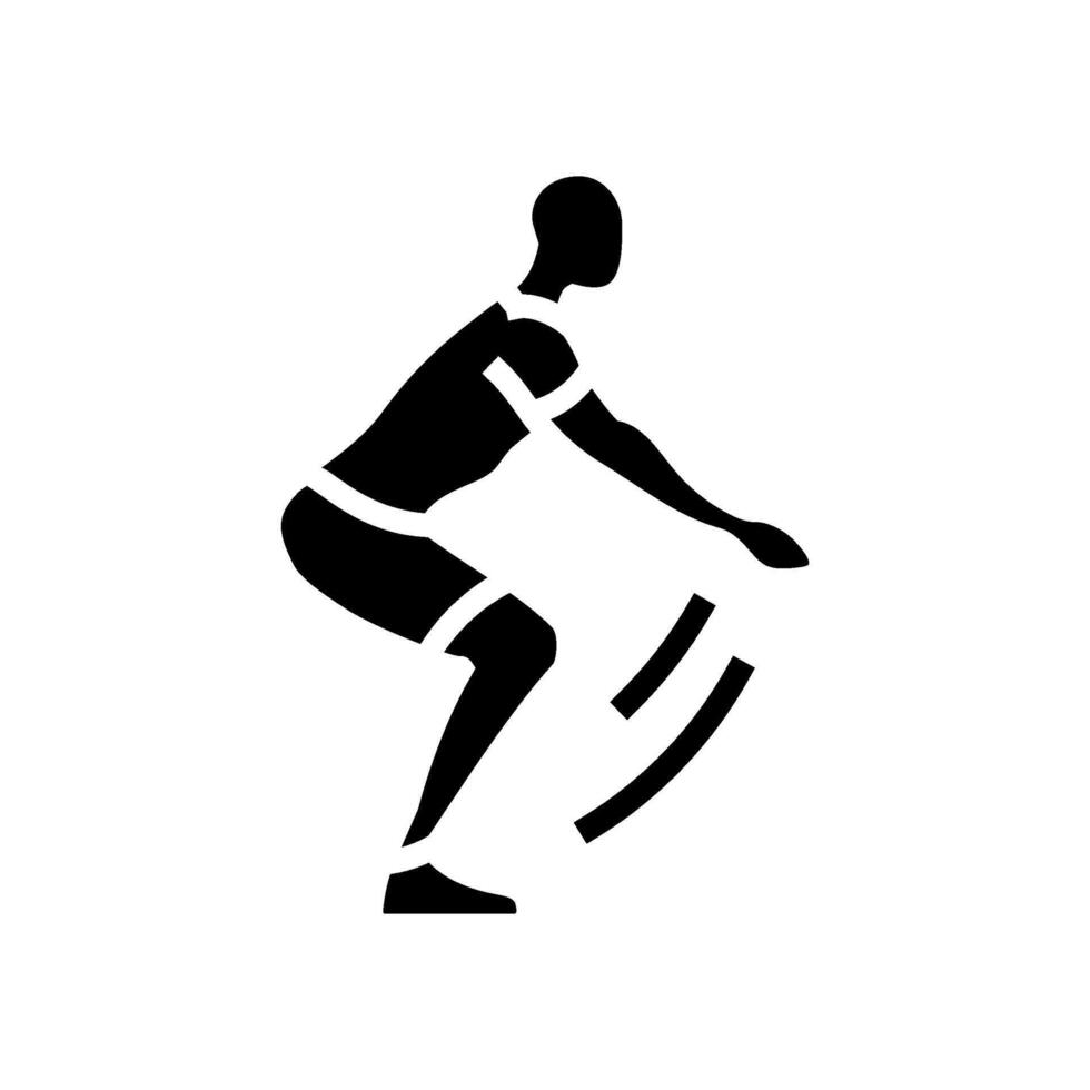 jump squats fitness exercise leg glyph icon illustration vector