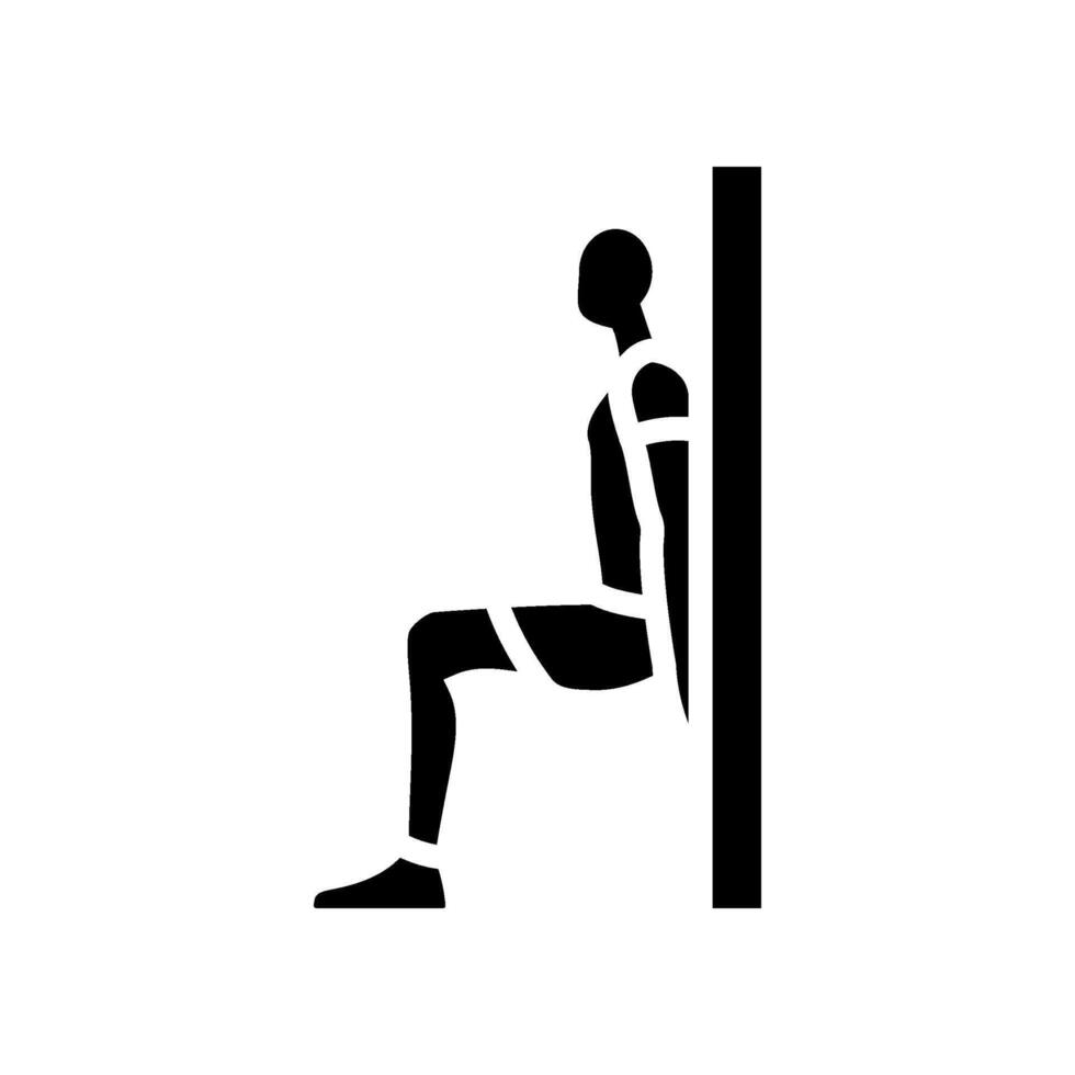wall sits fitness exercise leg glyph icon illustration vector