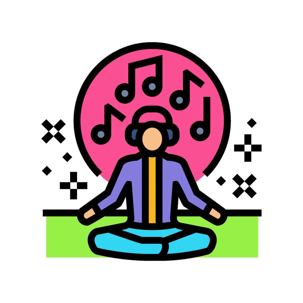 chillout area rave retro color icon illustration vector