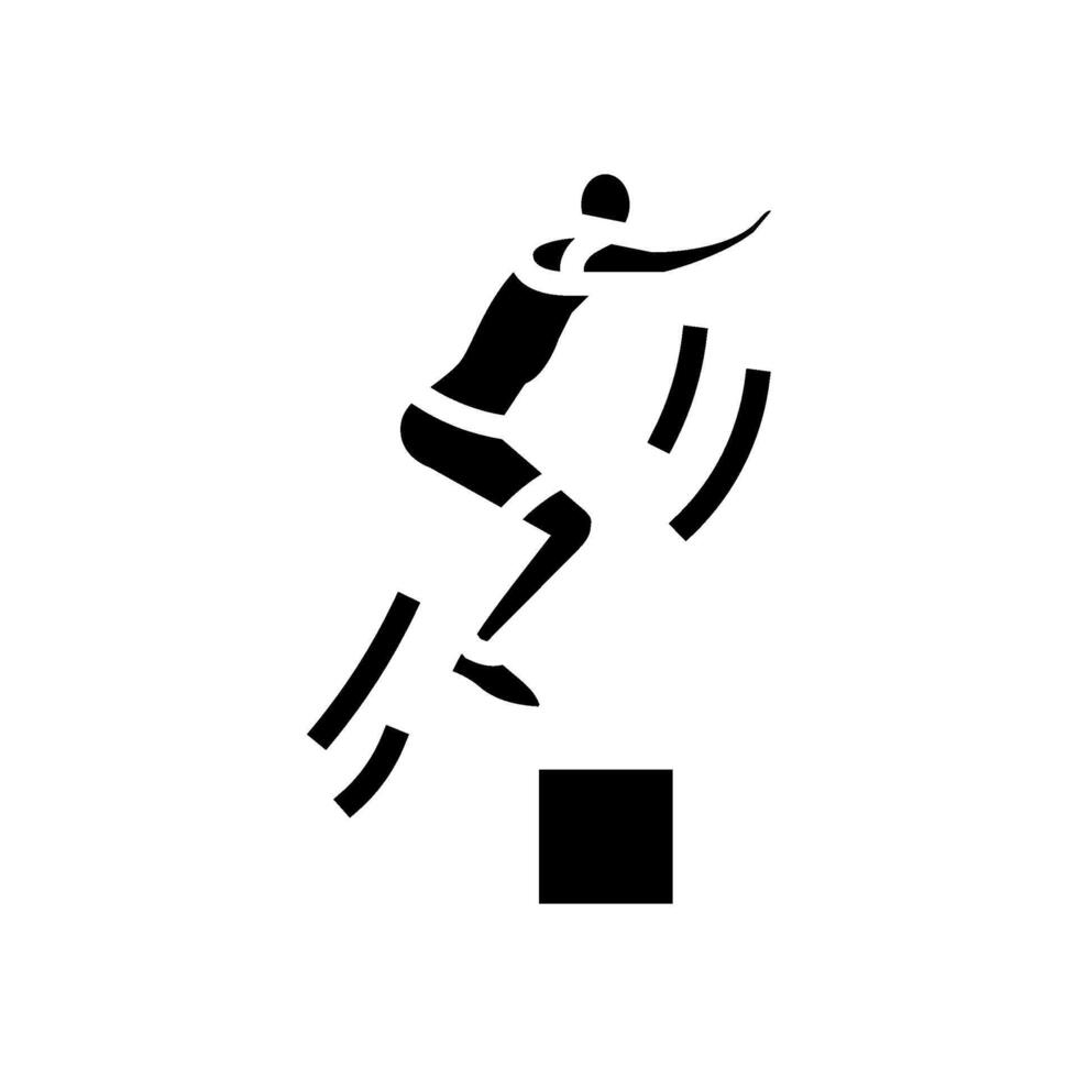 box jumps fitness exercise leg glyph icon illustration vector