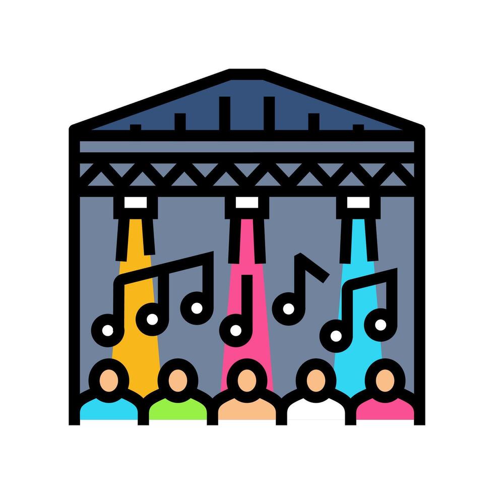 warehouse rave retro color icon illustration vector