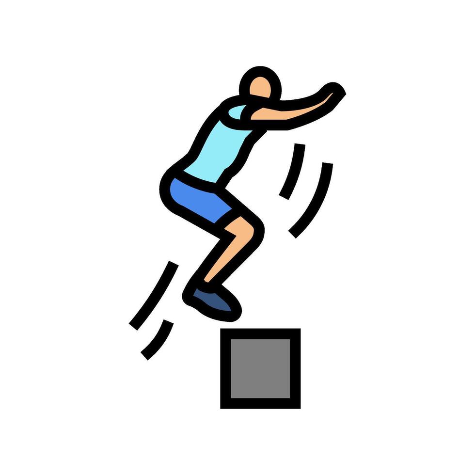box jumps fitness exercise leg color icon illustration vector